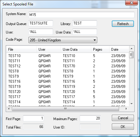Import a Spooled file Import a Spooled file