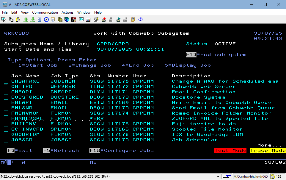 Work with Cobwebb subsystem Work with Cobwebb subsystem