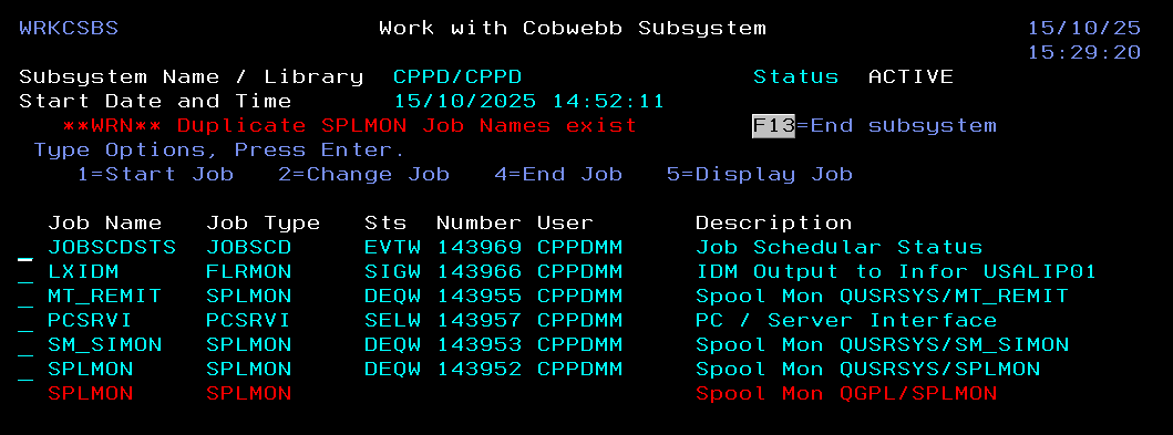 Detailing SPLMON duplication error Detailing SPLMON duplication error
